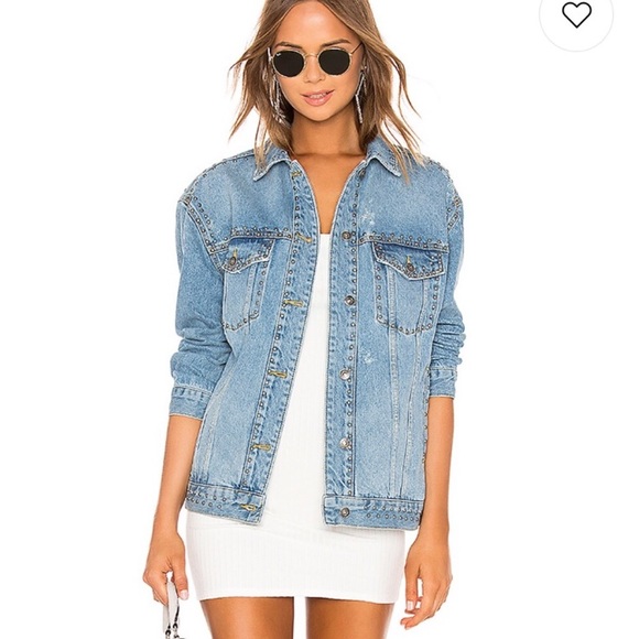 Free People Jackets & Blazers - Free People Studded Denim Jacket NWT